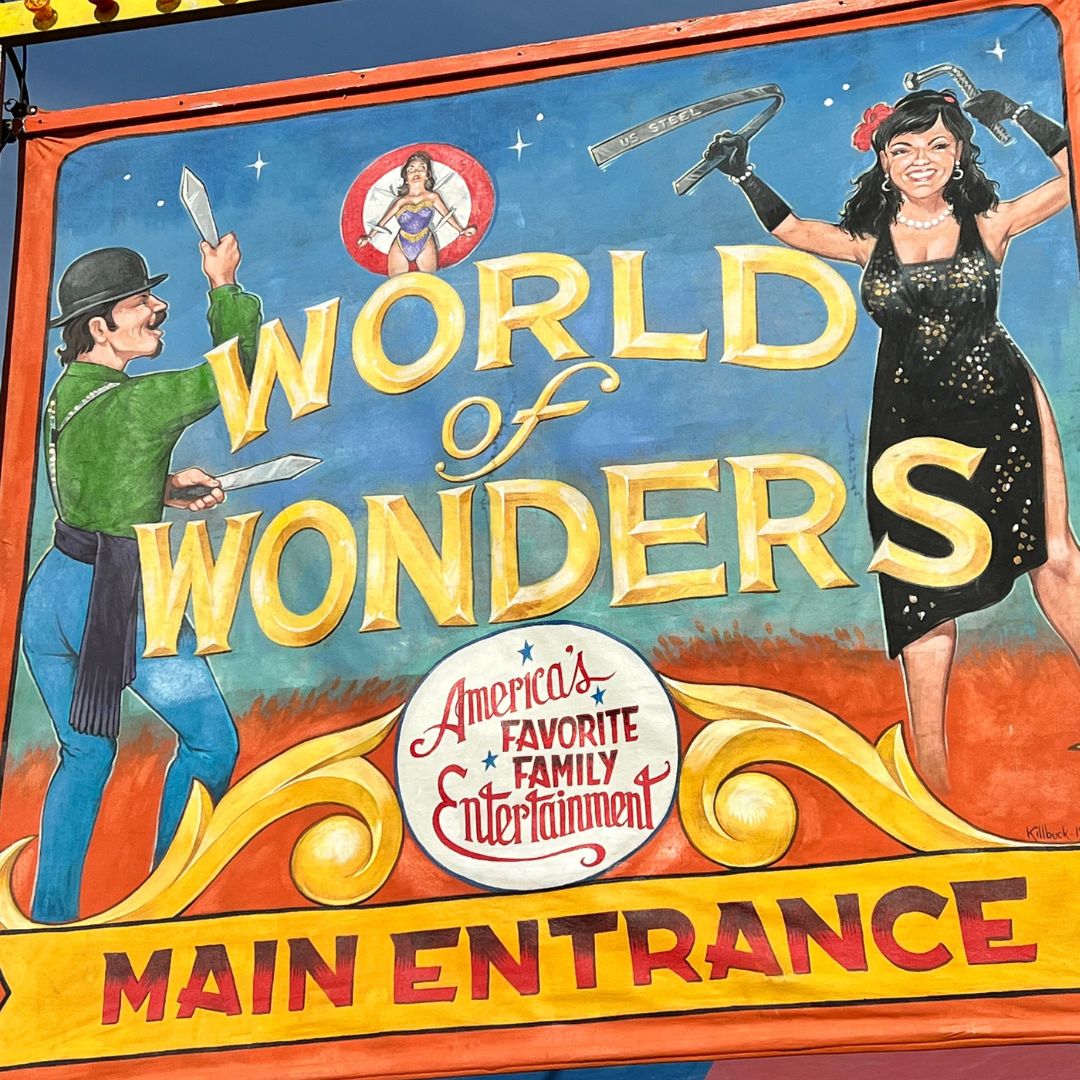 Entryway banner at the World of Wonders